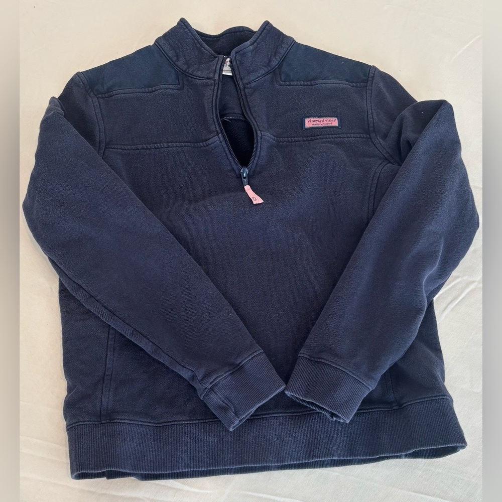 Vineyard Vines Navy Shep Shirt with Pink Label